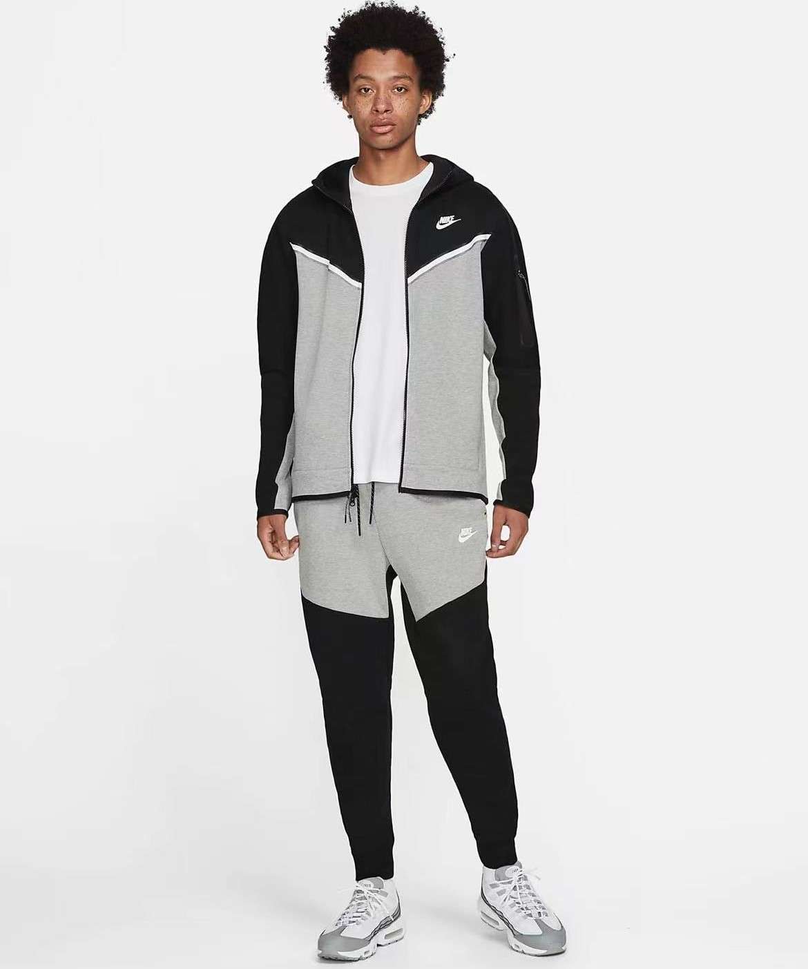 Z1608 Conjunto de Chándal Nike Tech Fleece Negro/Gris