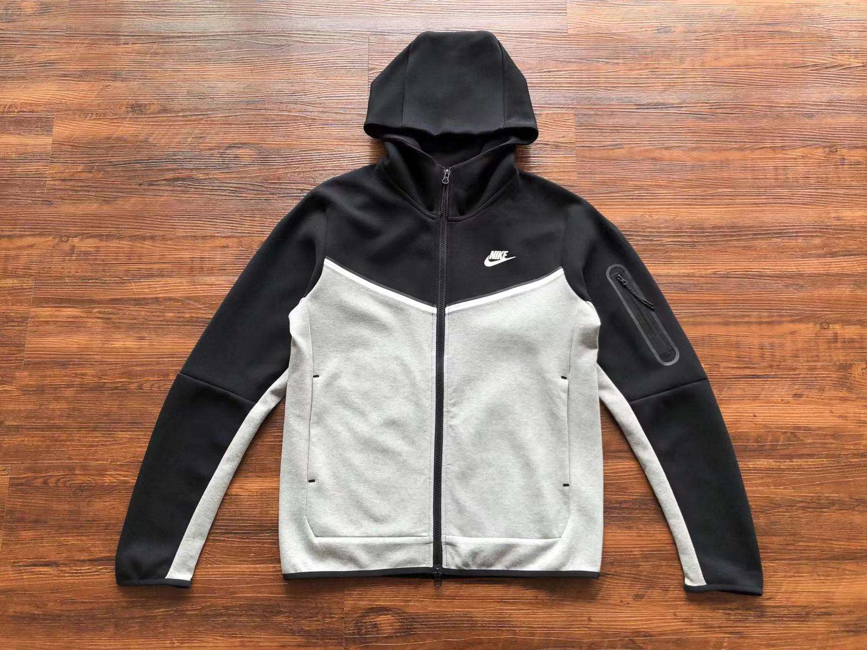 Z1608 Conjunto de Chándal Nike Tech Fleece Negro/Gris - Imagen 2